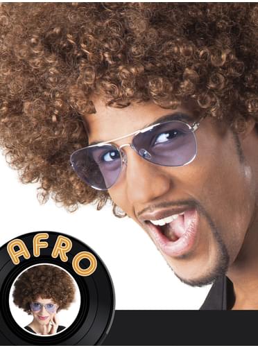 Peruca afro castanha unissex