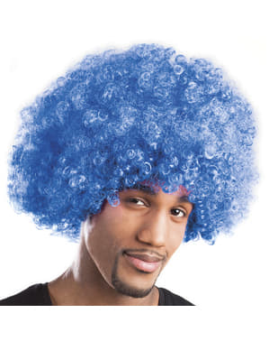 Wig Afro biru unisex