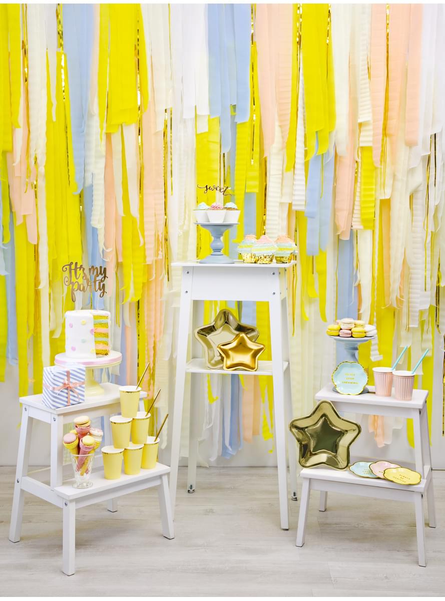 6 pratos de papel em forma de estrela dourad (23 cm) - Princess Party