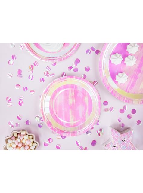 Komplet 6 rožnatih prevlek za papir, 18 cm - prelivajoč