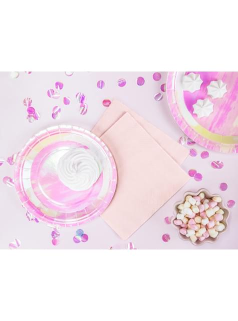 Komplet 6 rožnatih prevlek za papir, 18 cm - prelivajoč
