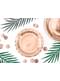 6 platos oro rosas de papel - Vintage Birthday (18 cm)