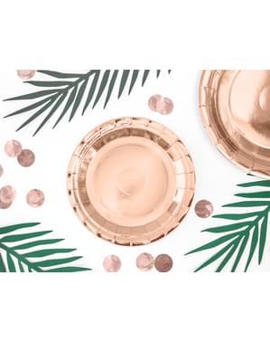 6 assiettes rose gold de 18 cm en carton - Vintage Birthday