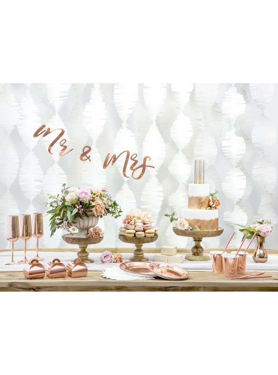 Pappteller Set 6-teilig roségold 18 cm - Vintage Birthday
