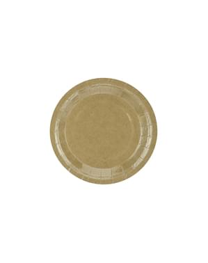 6 Kraft papir ploča (18 cm) - Prirodni Wedding