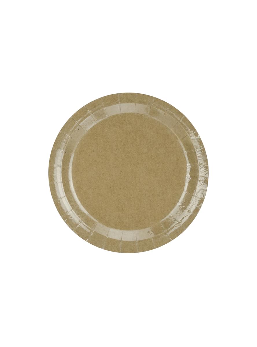 6 piatti di carta Kraf (23 cm) - Natural Wedding