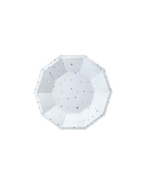 6 pratos azuis pastel com estrelas de papel dourado (18 cm)