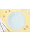 6 piatti azzurro pastello con stelle dorate di carta (18 cm)