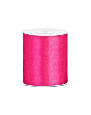 10 सेमी x 25 सेमी मापने वाले गहरे गुलाबी रंग में साटन रिबन