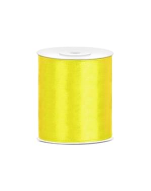 Ruban jaune satin de 10cm x 25m
