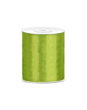 Panglică satinată verde deschis de 10 cm x 25 m