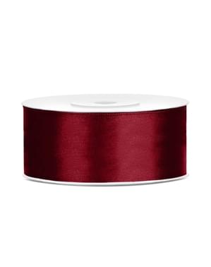 Bordo saten kurdele 25mm x 25m ölçülerinde