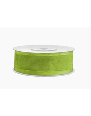 शिफॉन और साटन रिबन हल्के हरे रंग की माप 2.5 सेमी