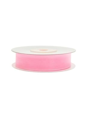 Pita sifon berwarna pink pastel berukuran 1,2 cm