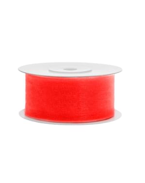 Orangey kırmızı şifon şerit 3.8 cm ölçme