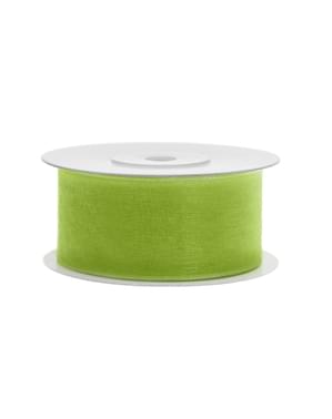 Açık yeşil renkte şifon şerit 3,8 cm