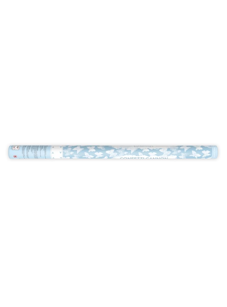 Canhão de confete de borboletas brancas de 80 cm