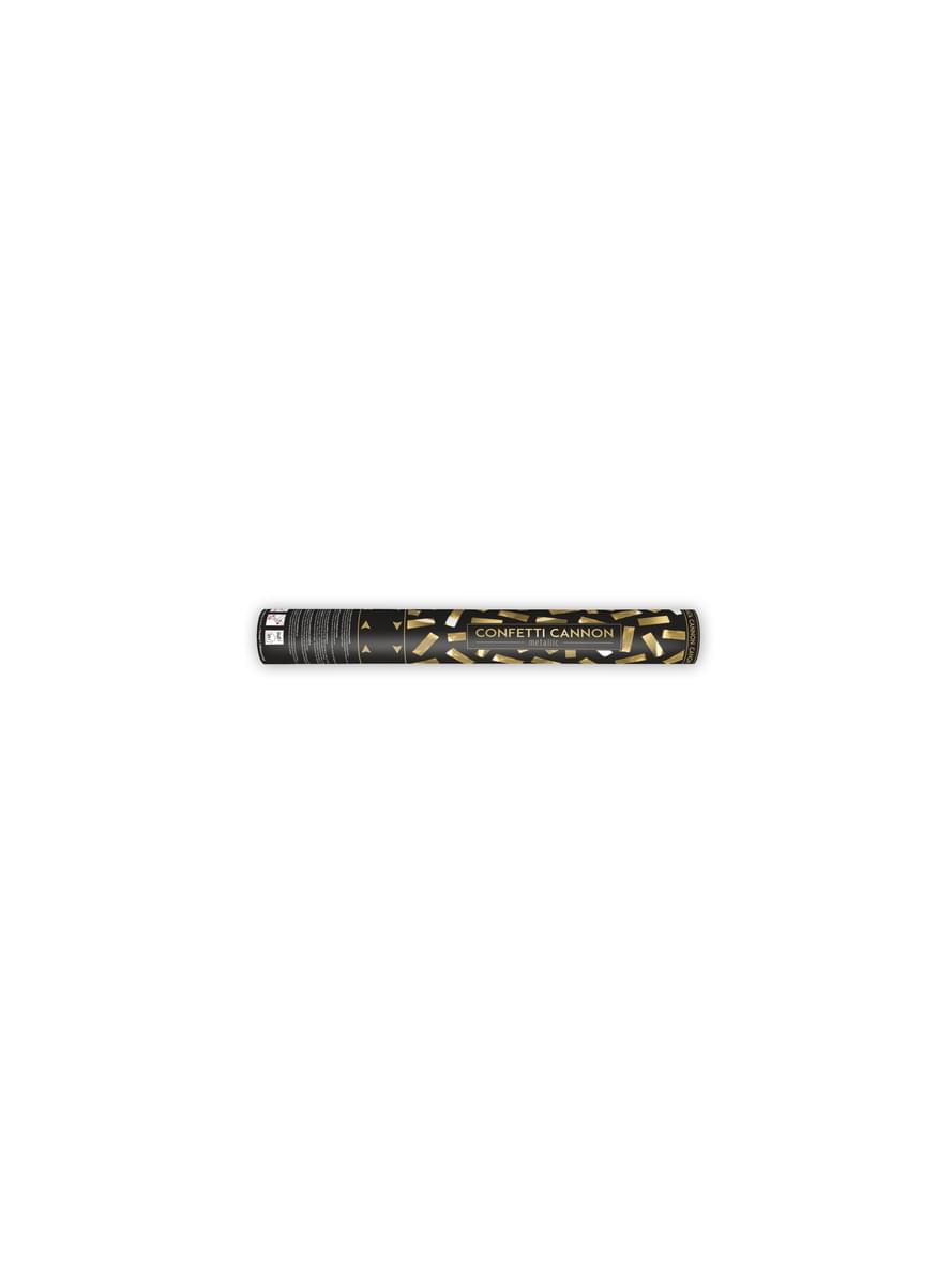 Canhão de confete  rectangular dourado de 40 cm
