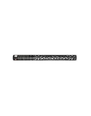 Konfettikanone mit rechteckigem Konfetti silber 60 cm