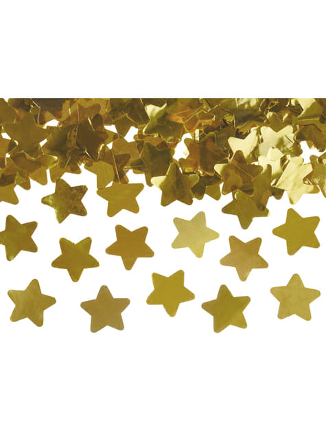 Cañón de confeti con estrellas doradas de 40 cm