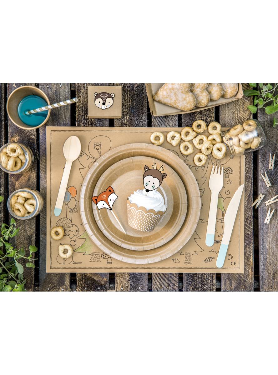 Zestaw 6 foremki do babeczek kraft paper - Woodland