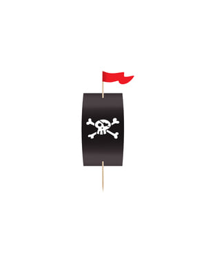 6 समुद्री डाकू पेपर कपकेक रैपर्स का सेट, मिश्रित - समुद्री डाकू पार्टी