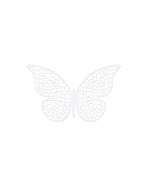 10'lu Kelebek Masa Süslemesi Seti, Beyaz