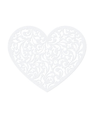 Set 10 Dekorasi Meja Jantung, Putih