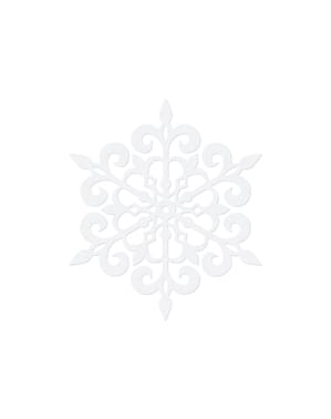 10 decorațiuni pentru masă albe fulg de nea rotund de 13 cm - Christmas
