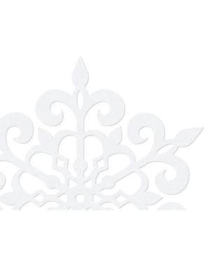 10 Okrugli stol Snowflake Ukrasi, Whit (13 cm) - Božić