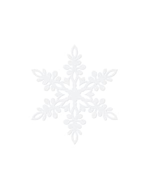 Set 10 Dekorasi Hiasan Salju, Putih 13 cm - Natal