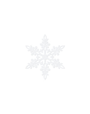 Set 10 Dekorasi Meja Kepingan Salju, Putih 9 cm - Natal