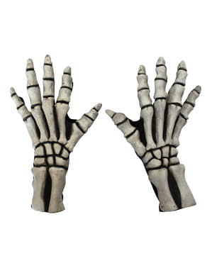 Дълги бели ръкавици тип скелет