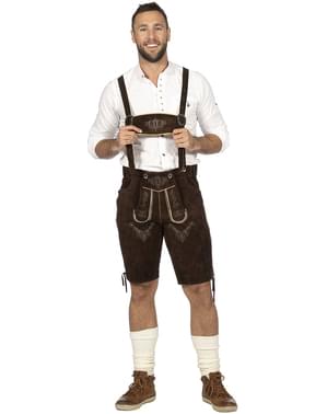Brązowe Spodnie Lederhosen dla mężczyzn