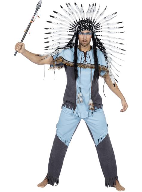 Costume da indiano azzurro da uomo