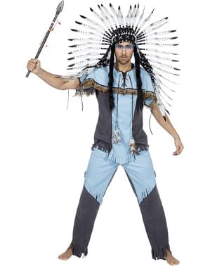 Costume da indiano azzurro da uomo
