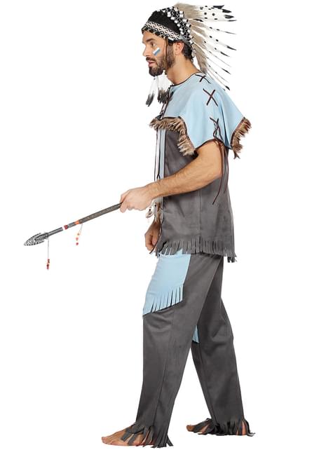 Costume da indiano azzurro da uomo