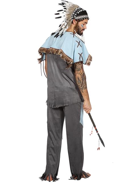Costume da indiano azzurro da uomo