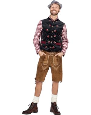 Zwart Oktoberfest Tiroler gilet voor mannen