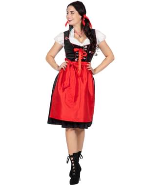 Dirndl vermelho para mulher