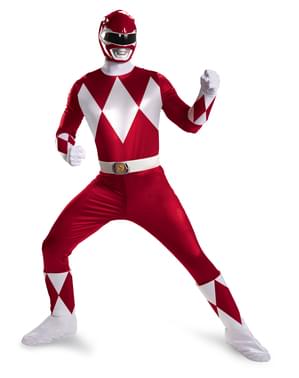Mens Red Mighty Morphin Power Ranger Prestige Costume