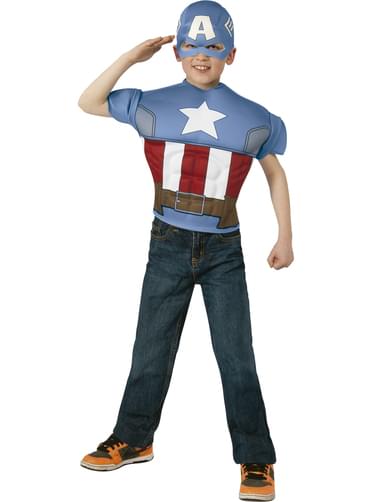 Boys Muscular Captain America Costume Kit