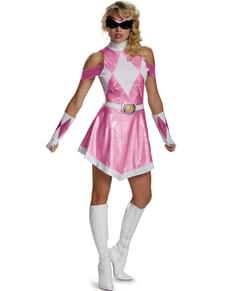 Migthy Morphin Power Rangers kjole kostume pink til kvinder