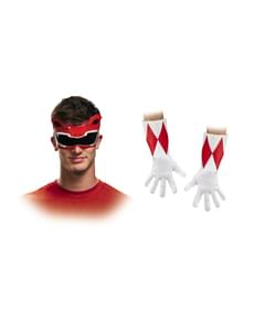 Rød Mighty Morphin Power Ranger Tilbehør Sett Voksen
