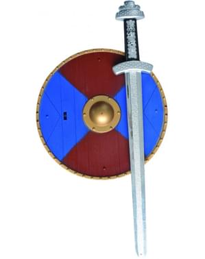 סט של ימי הביניים עם חרב ומגן