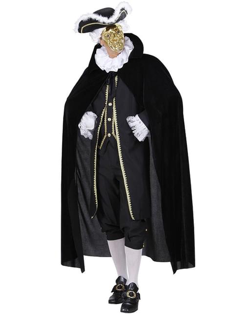 Cape noire velours homme