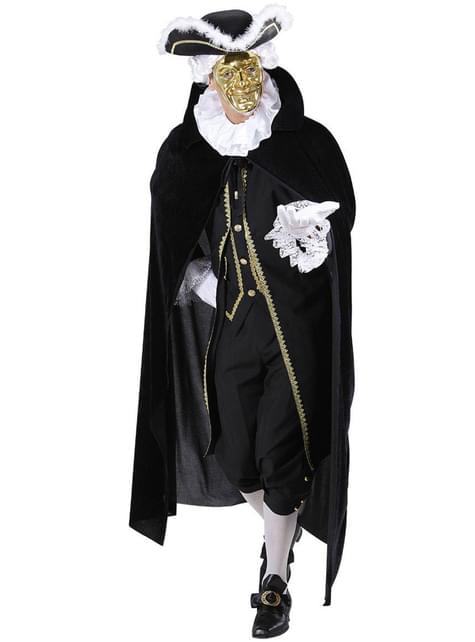 Cape noire velours homme
