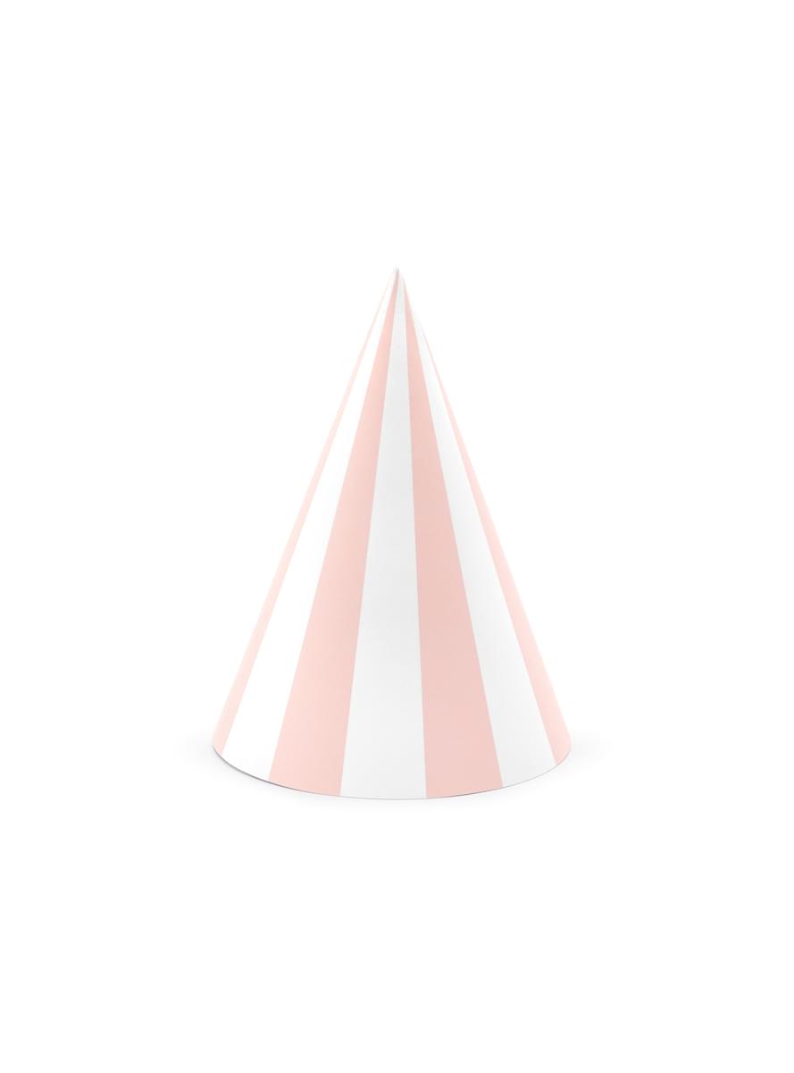 6 gorritos de fiesta de rayas de papel - Meow Party