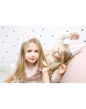 Papierhüte Set 6-teilig mit Streifen - Meow Party