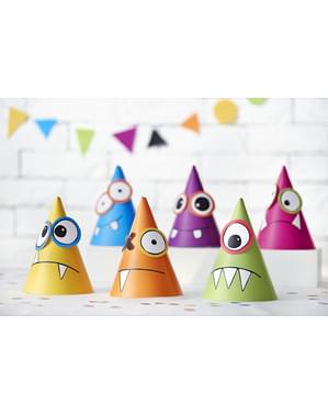 6 chapeaux monstres en carton - Monsters Party